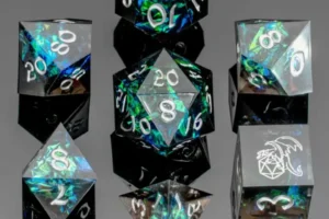Captured Magic Hand Sanded Sharp Edge Resin Dice Set - Black