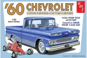 1960 Chevy Custom Fleetside Pickup with Go Kart Plastic Model Kit