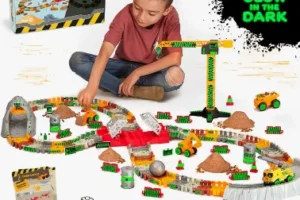 Construction Toy Track Car Set STEM Glow in the Dark