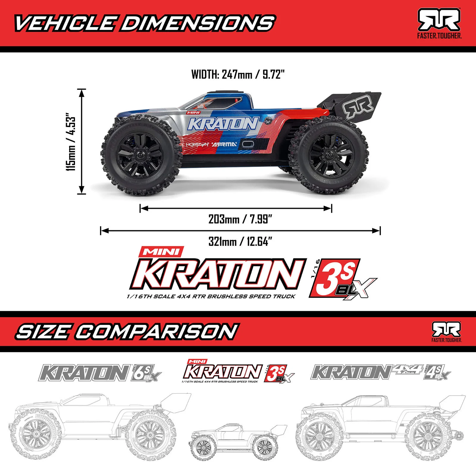 1/16 ARRMA MINI KRATON 3S (Battery & Charger Included) - Image 34